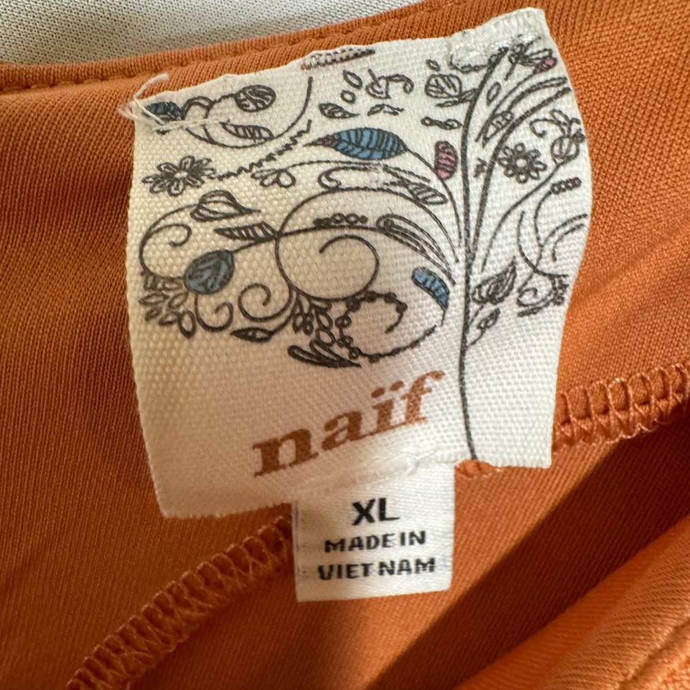 Naif Jumpsuit Womens XL Orange Layered Spaghetti Strap Wide Leg - Picture 5 of 8